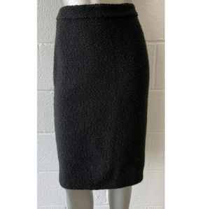 Armani Collezioni Black Wool Blend Pencil Skirt Sz 10